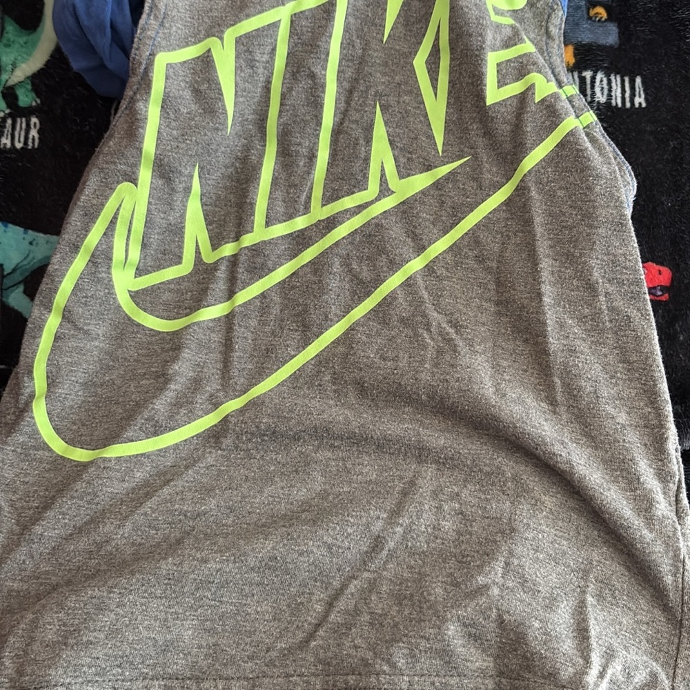 Nike Heather Gray Tee with Lime Logo